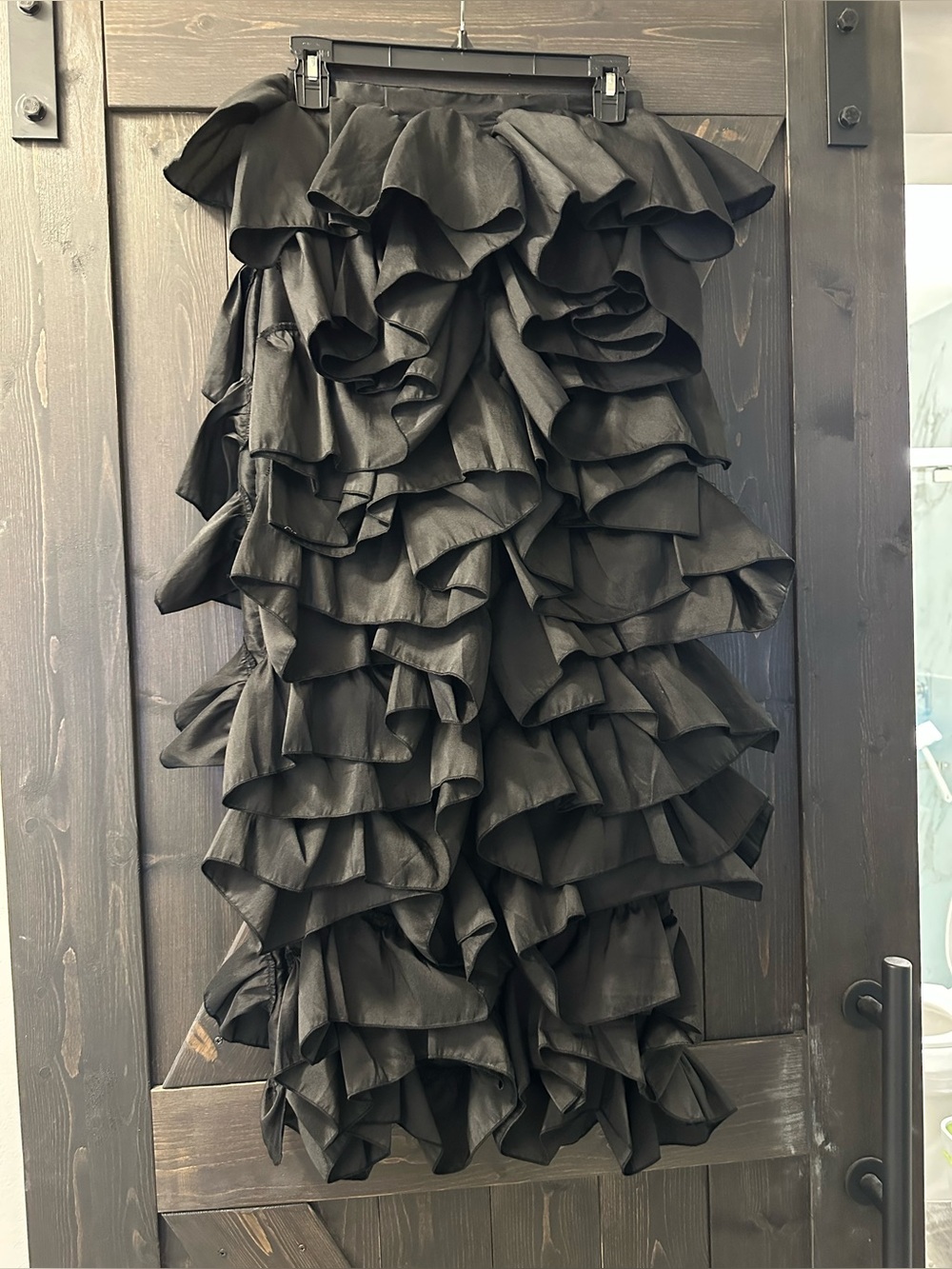 H&M Black Layered Ruffle Maxi Skirt - Size 2